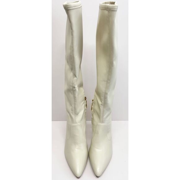 Larroude Christy Tall Boot Size 9 In Iced Vegan Stretch Leather High Heel - Picture 6 of 12